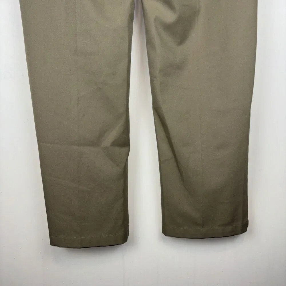 Men's Haggar Cool 18 Pro Classic Fit 36x34‎ Tan Straight Fit 4 Way Stretch Pants